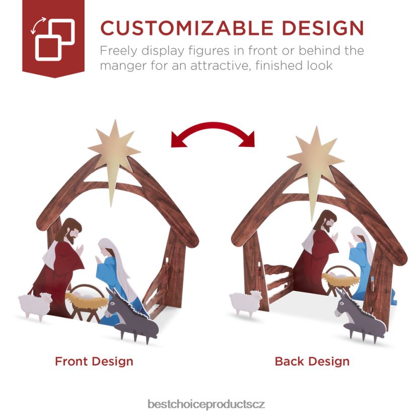 Best Choice Products vánoční betlém dekorace na dvůr s voděodolným pvc sezónní vícebarevný FF228667