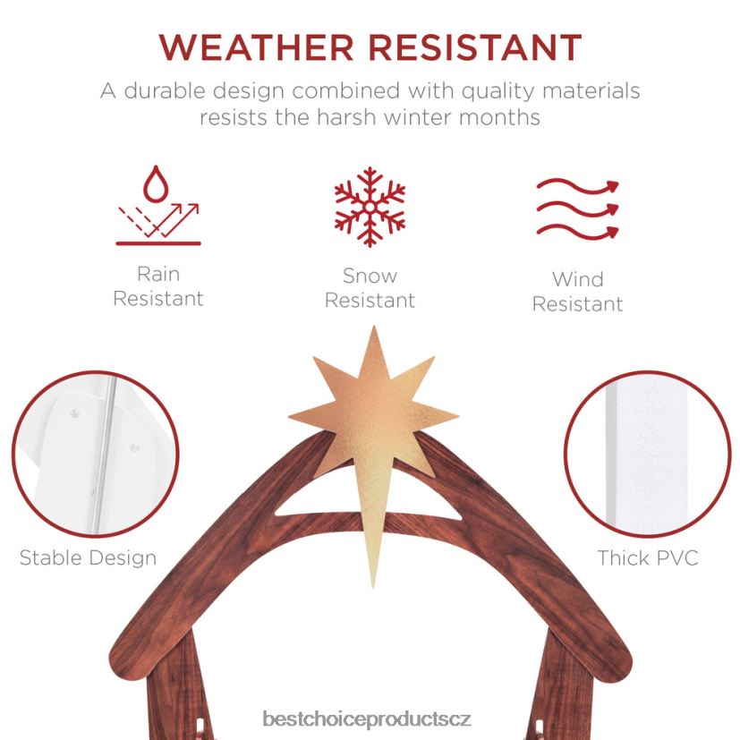 Best Choice Products vánoční betlém dekorace na dvůr s voděodolným pvc sezónní vícebarevný FF228667