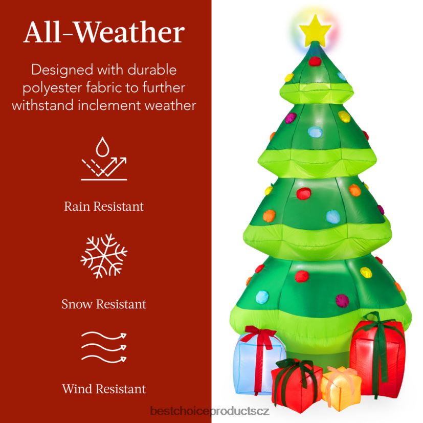Best Choice Products venkovní nafukovací vánoční stromeček s 10 LED světly sezónní zelená FF2286143