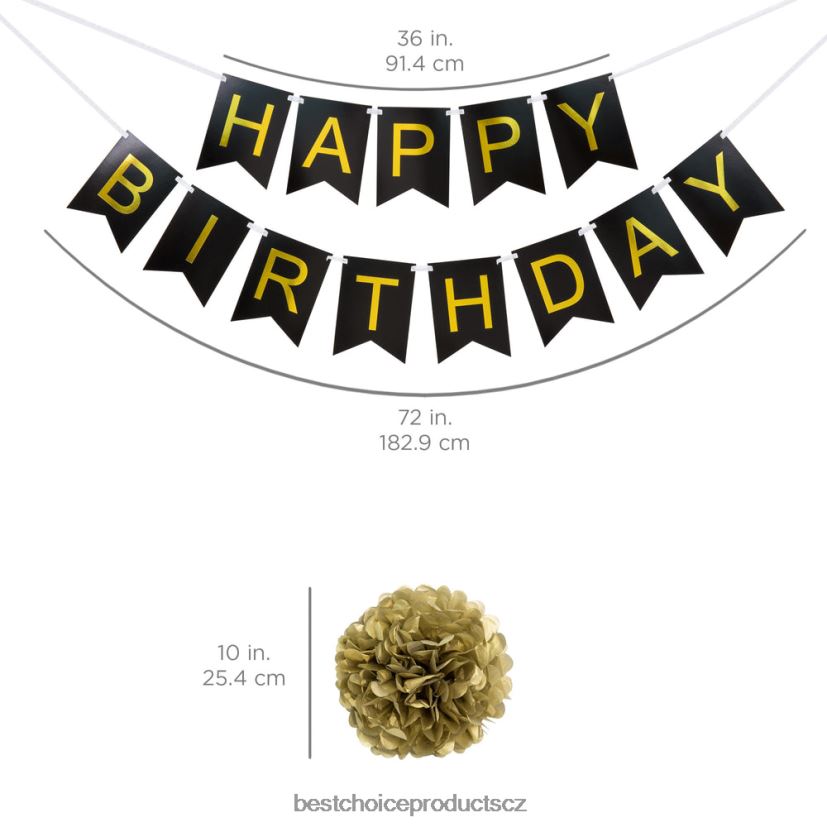 Best Choice Products Sada dekorace na narozeninovou oslavu s transparentem, 6 bambulkami, 20 balónky sezónní vícebarevný FF2286244