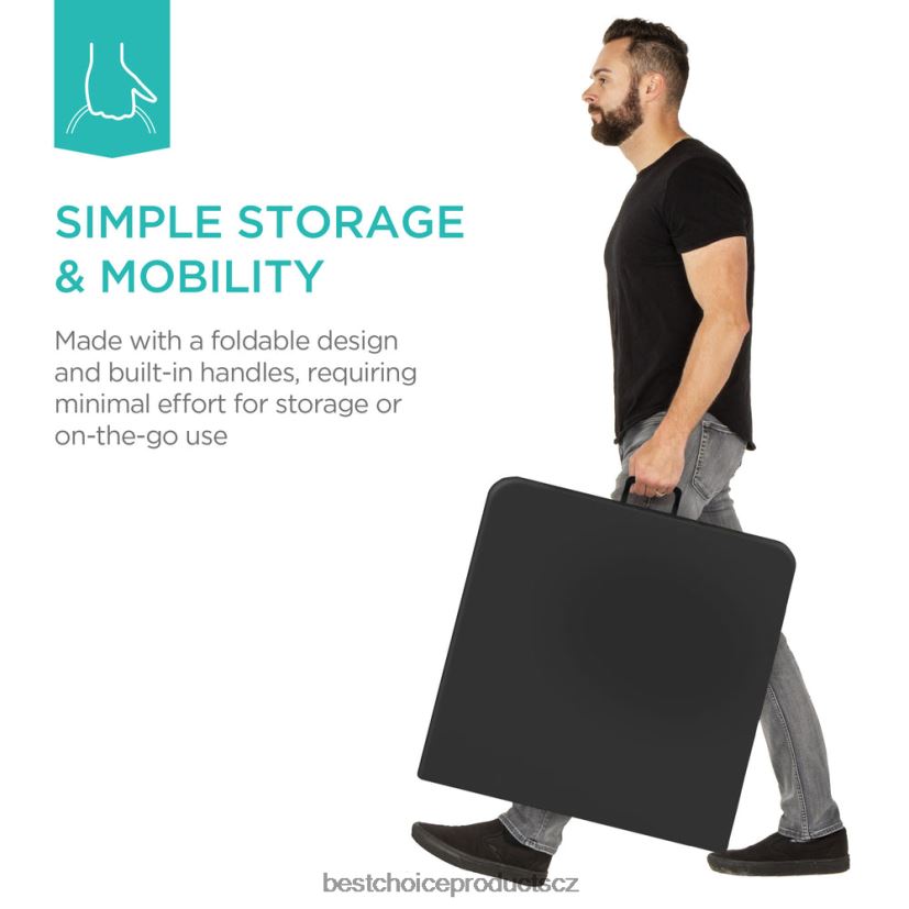 Best Choice Products přenosný skládací plastový jídelní stůl s rukojetí, zámkem sezónní Černá FF2286227