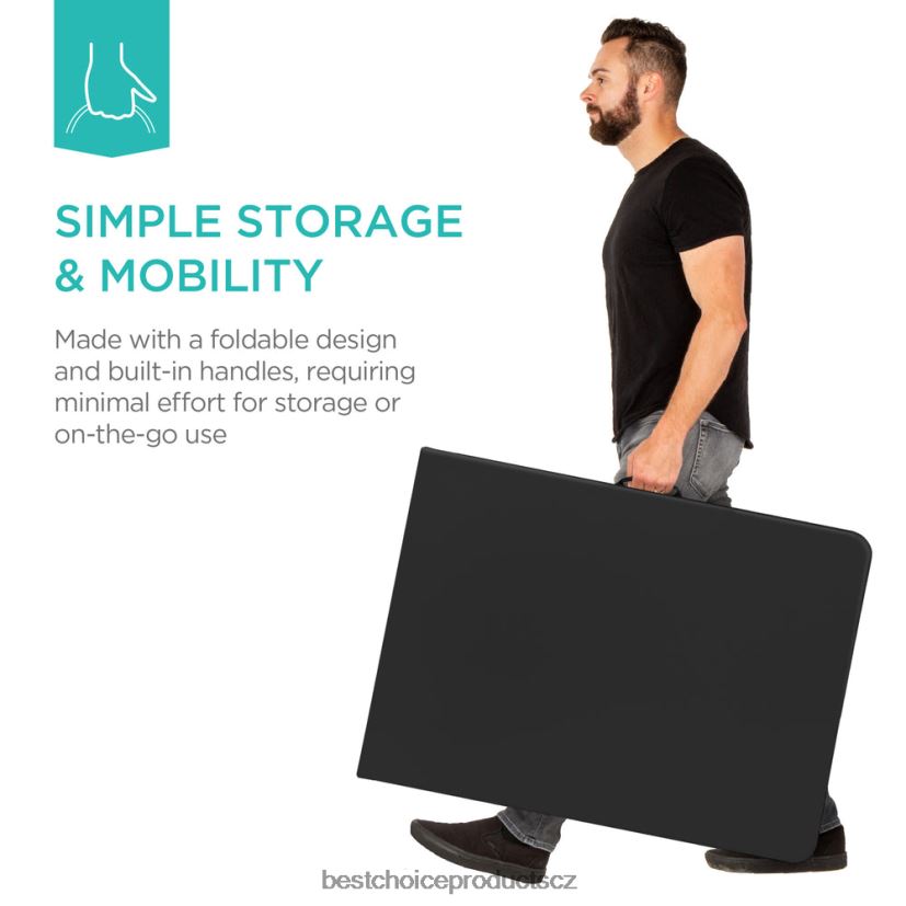 Best Choice Products přenosný skládací plastový jídelní stůl s rukojetí, zámkem sezónní Černá FF2286229