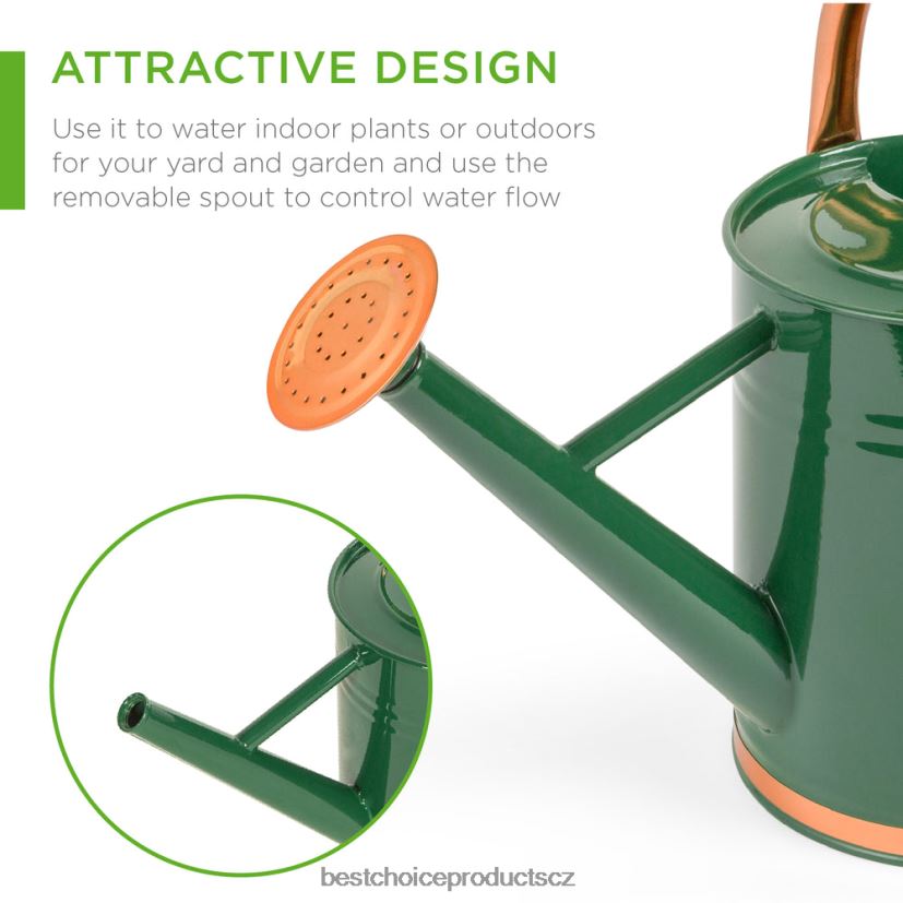 Best Choice Products 1galonová konev z pozinkované oceli s o-kroužkem, horní rukojeť trávník a zahrada | zelená FF2286996