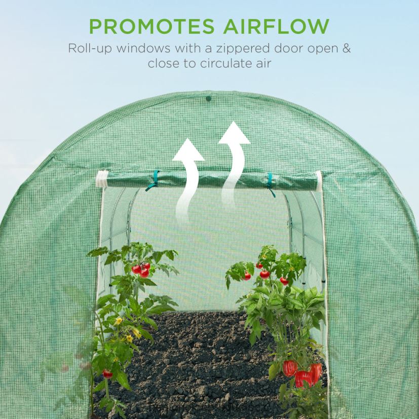 Best Choice Products Walk-in skleníkový tunelový stan s rolovacími okny, dveřmi na zip trávník a zahrada | zelená FF2286958