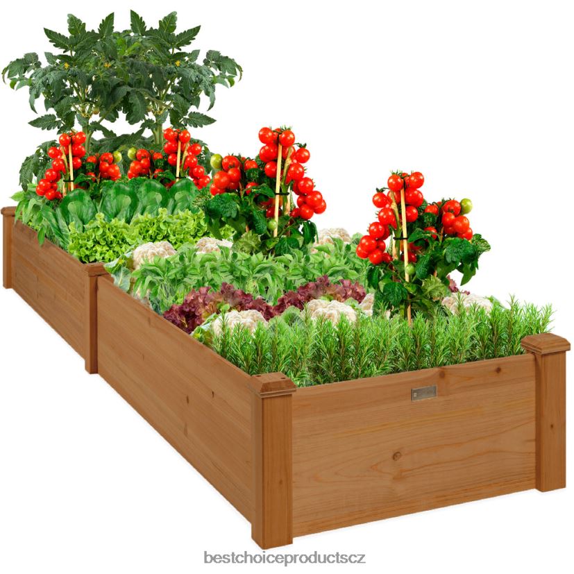 Best Choice Products dřevěný vyvýšený zahradní záhon na zahradu, trávník, dvůr trávník a zahrada | žalud hnědý FF2286985