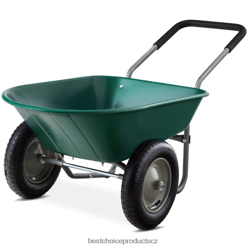 Best Choice Products dvoukolový trakař zahradní vozík trávník a zahrada | zelená FF2286455