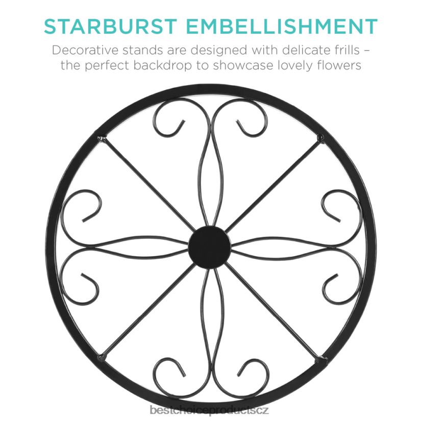 Best Choice Products sada 4 vnitřních venkovních kovových stojanů na hnízdění rostlin, držáků na květináče trávník a zahrada | Černá FF2286986