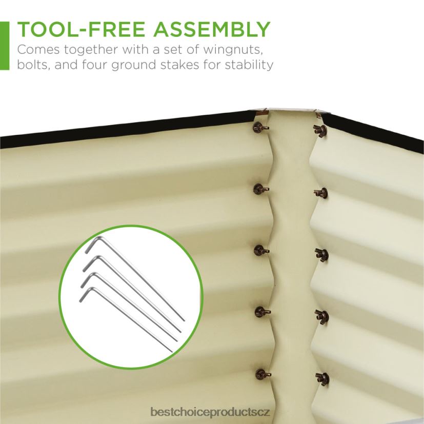 Best Choice Products venkovní kovový zvýšený zahradní záhon na zeleninu, květiny, bylinky trávník a zahrada | kresba dřeva FF2286440