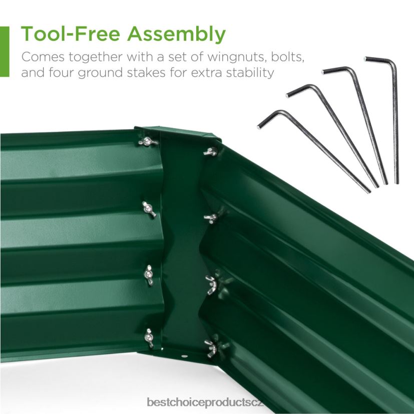 Best Choice Products venkovní kovový zvýšený zahradní záhon na zeleninu, květiny, bylinky trávník a zahrada | tmavozelený FF2286451