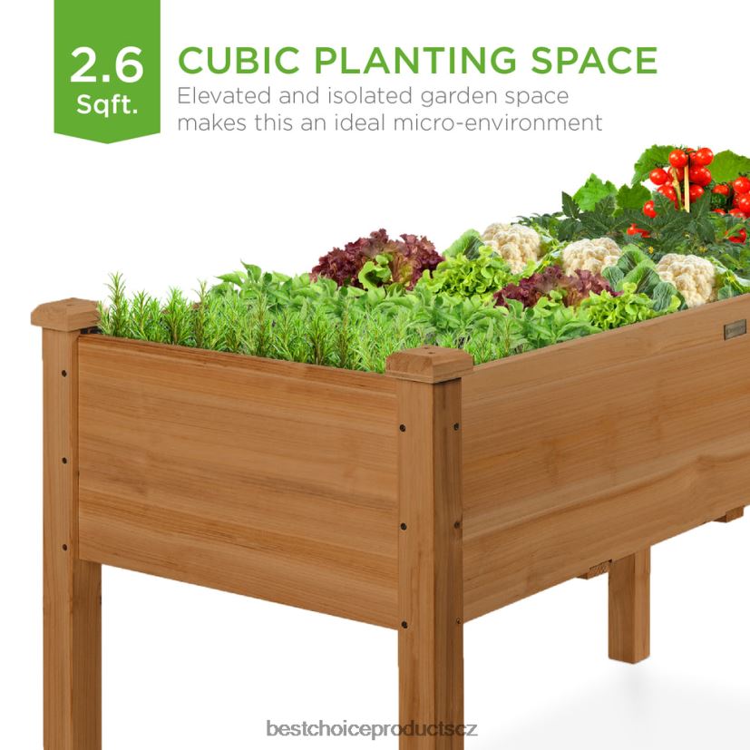 Best Choice Products vyvýšená zahradní postel, vyvýšený stojan na truhlík na květináče s vložkou do postele trávník a zahrada | žalud hnědý FF2286967