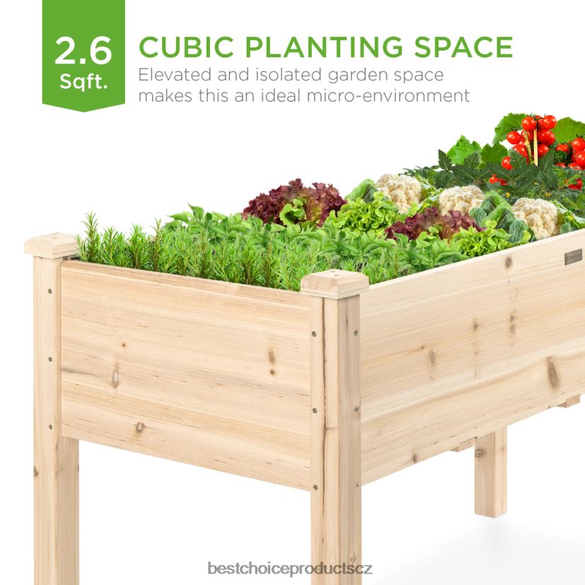 Best Choice Products vyvýšená zahradní postel, vyvýšený stojan na truhlík na květináče s vložkou do postele trávník a zahrada | přírodní FF2286965