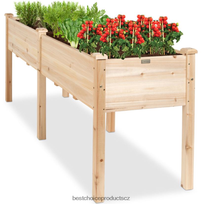 Best Choice Products vyvýšený zahradní záhon, vyvýšený dřevěný zahradní květináč trávník a zahrada | přírodní FF2286963