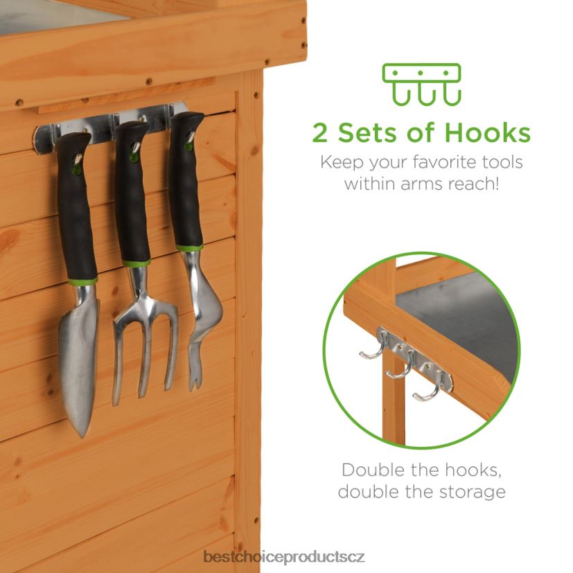 Best Choice Products zahradní dřevěná lavička s kovovou deskou stolu trávník a zahrada | přírodní FF2286998