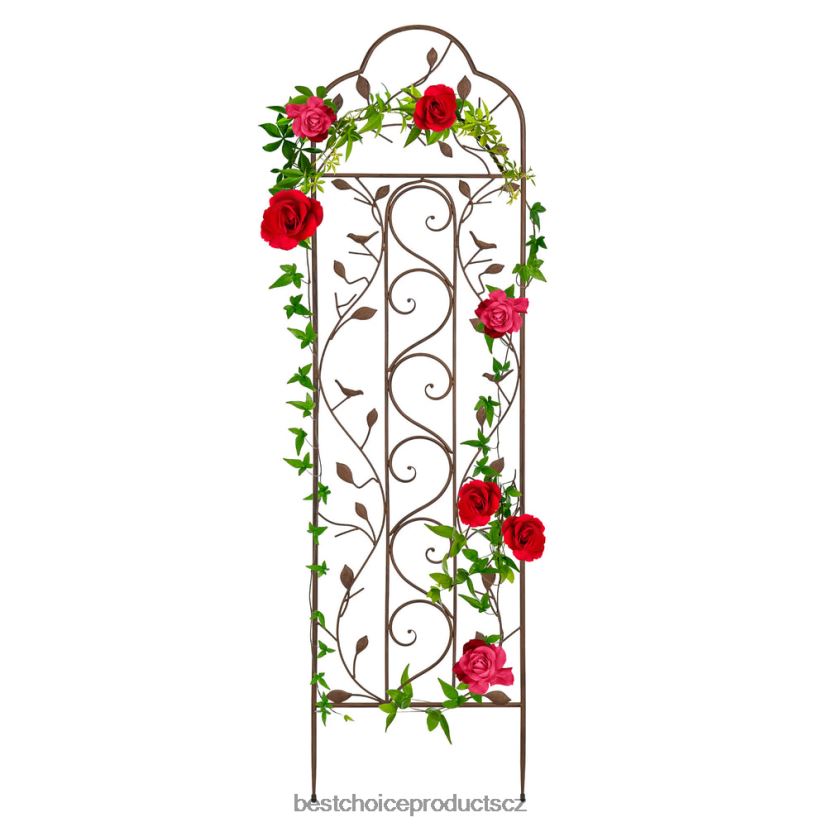 Best Choice Products železný obloukový zahradní mřížový plotový panel s větvemi, ptáci trávník a zahrada | bronz FF2286990