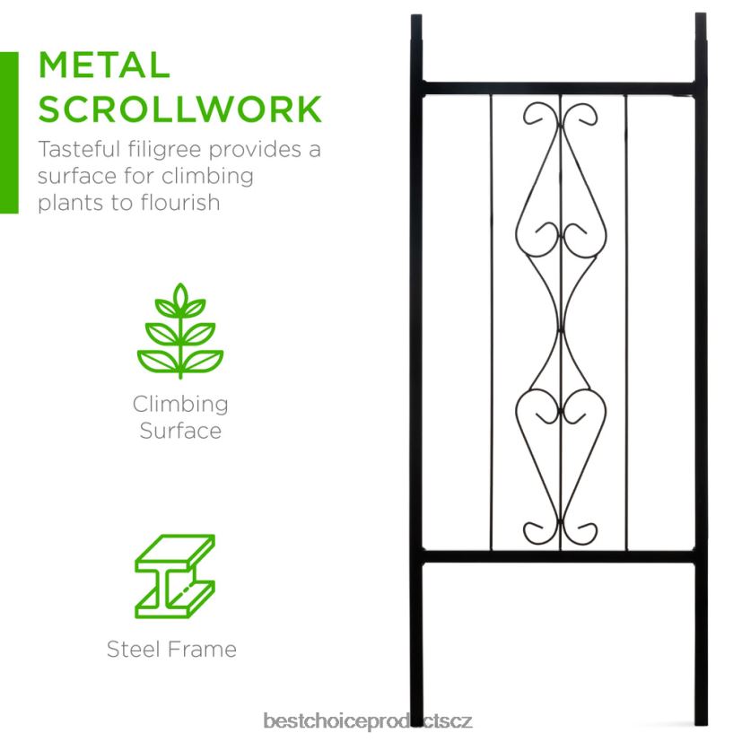 Best Choice Products ocelový zahradní oblouk arbor mříže pro popínavé rostliny trávník a zahrada | Černá FF2286987