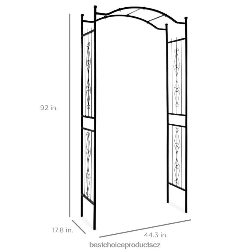 Best Choice Products ocelový zahradní oblouk arbor mříže pro popínavé rostliny trávník a zahrada | Černá FF2286987