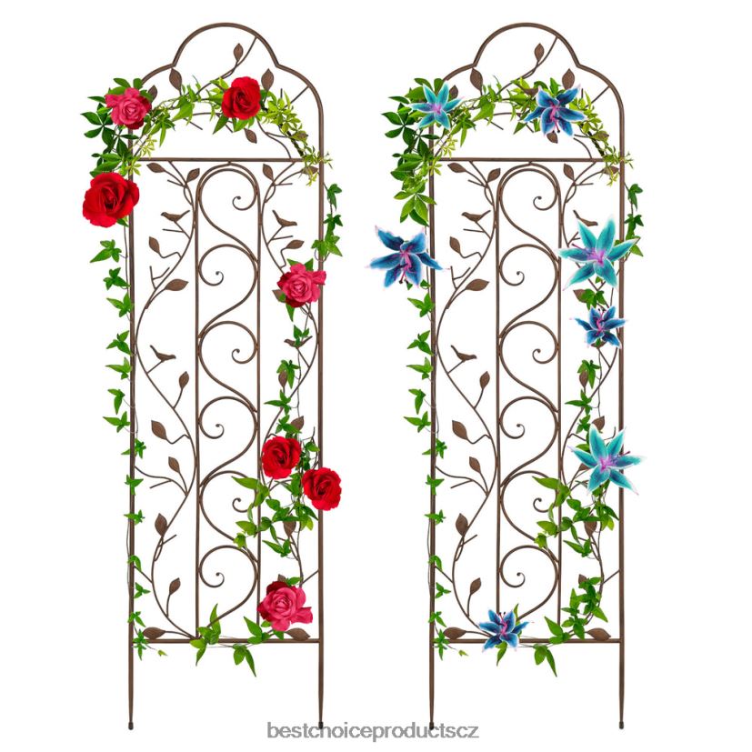 Best Choice Products sada 2 železných klenutých zahradních mříží trávník a zahrada | Černá FF2286989