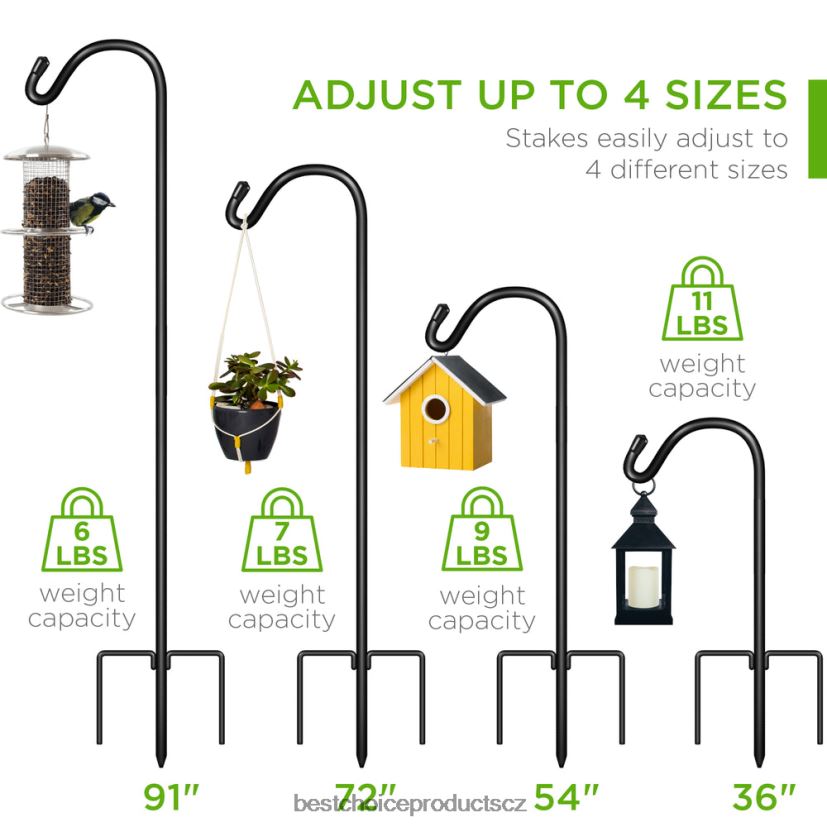 Best Choice Products sada 2 ovčáků venkovní zahradní háky s 3-kolíkovou základnou trávník a zahrada | Černá FF2286474