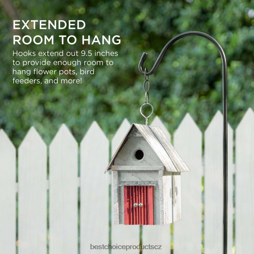 Best Choice Products sada 4 ovčáckých háčků venkovní zahradní háčky s 2-kolíkovou základnou trávník a zahrada | Černá FF2286988