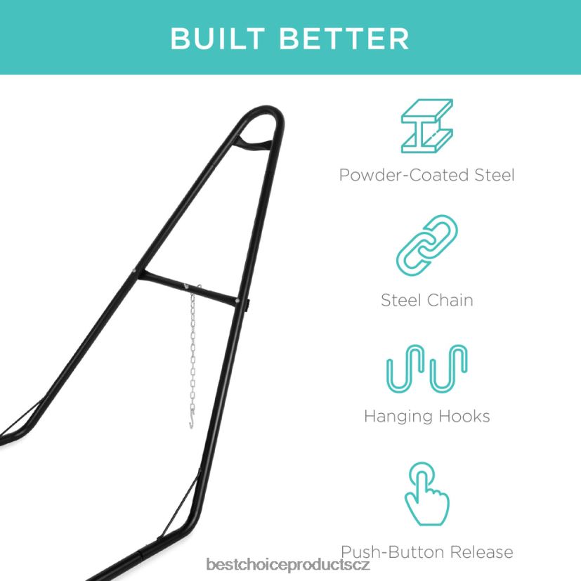 Best Choice Products nastavitelný stojan na houpací sítě pro houpací sítě 9 až 14 stop venkovní bydlení | Černá FF2286423