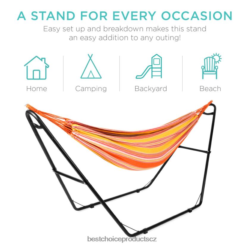 Best Choice Products nastavitelný stojan na houpací sítě pro houpací sítě 9 až 14 stop venkovní bydlení | Černá FF2286423