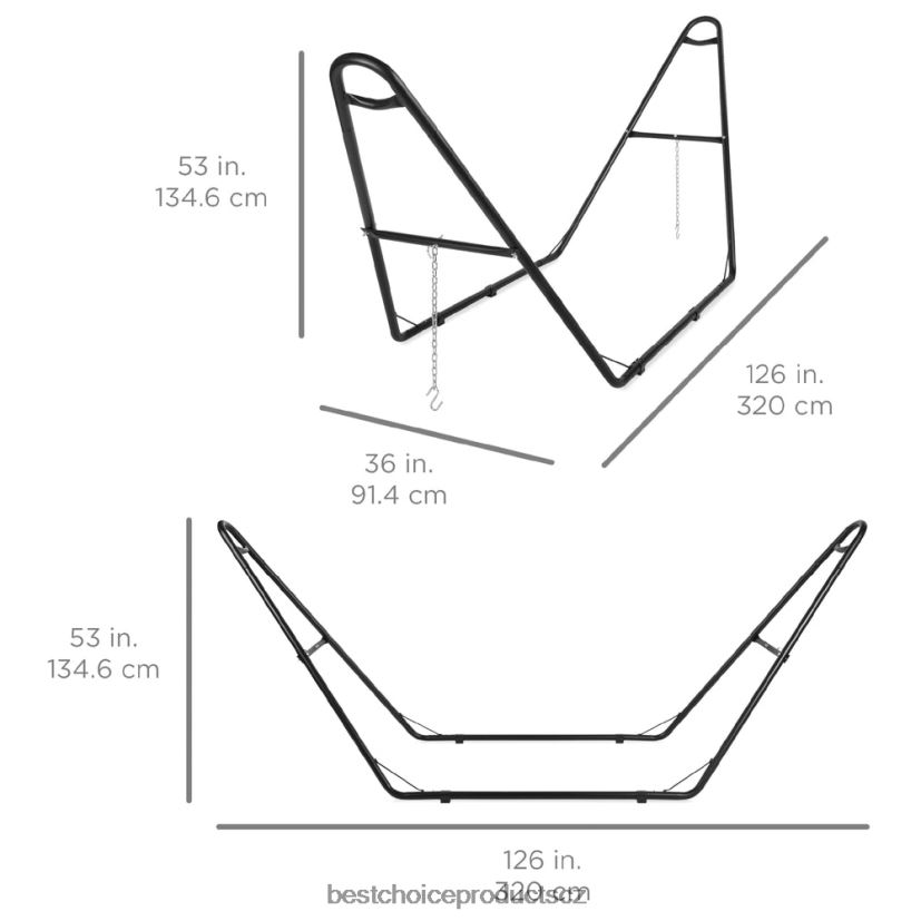 Best Choice Products nastavitelný stojan na houpací sítě pro houpací sítě 9 až 14 stop venkovní bydlení | Černá FF2286423