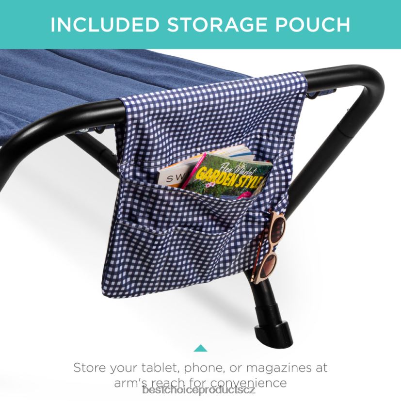 Best Choice Products venkovní houpací síť na terasu na dvorek, zahrada se stojanem, polštářem, úložnými kapsami venkovní bydlení | modrý FF2286924