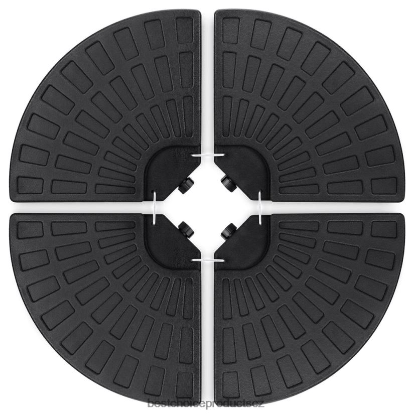 Best Choice Products 4dílný konzolový odsazený stojan na slunečníky na terasu s rukojetí venkovní bydlení | Černá FF2286911