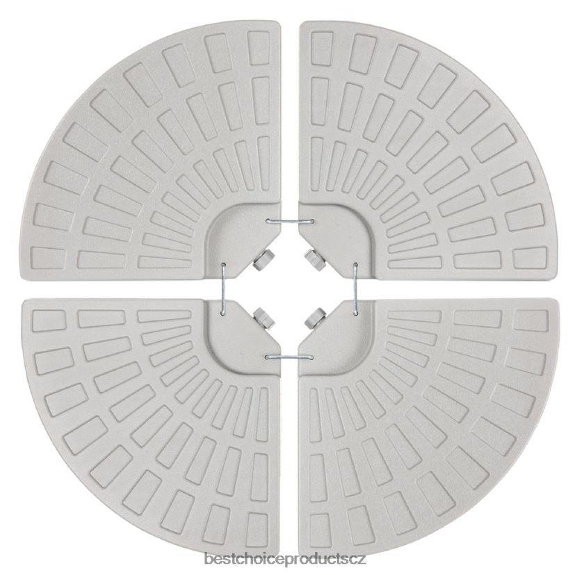 Best Choice Products 4dílný konzolový odsazený stojan na slunečníky na terasu s rukojetí venkovní bydlení | Černá FF2286911
