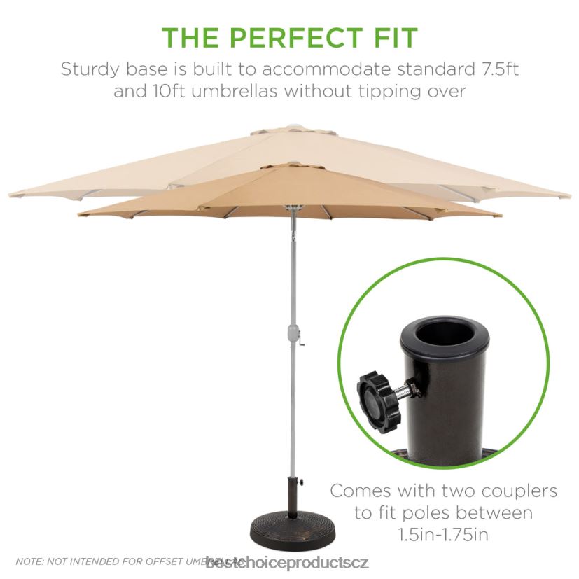 Best Choice Products Kulatý proutěný stojan na terasový deštník o hmotnosti 55 lb s černěnou bronzovou povrchovou úpravou venkovní bydlení | Černá FF22861416