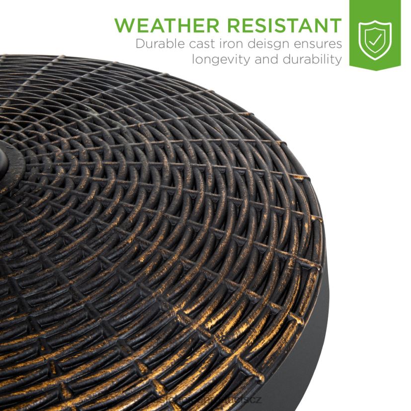 Best Choice Products Kulatý proutěný stojan na terasový deštník o hmotnosti 55 lb s černěnou bronzovou povrchovou úpravou venkovní bydlení | Černá FF22861416