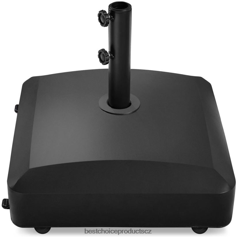 Best Choice Products Plnitelný mobilní stojan na deštníky se 4 kolečky, 2 zámky, kapacita 123 lb venkovní bydlení | Černá FF2286418