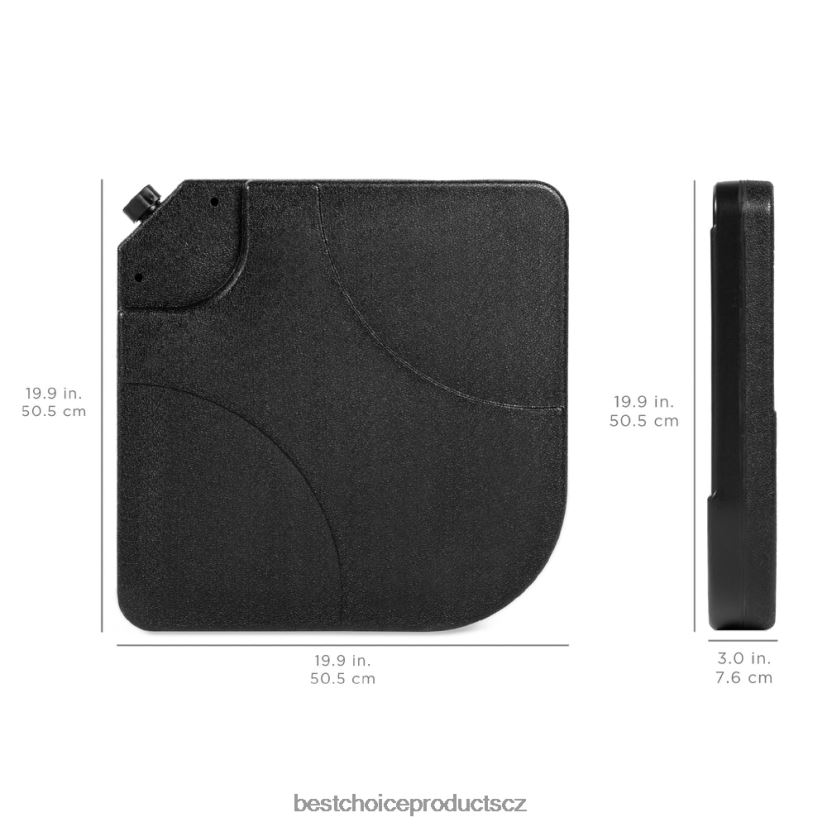 Best Choice Products Sada čtyřdílných konzolových čtvercových základových desek stojanu na slunečníky venkovní bydlení | Černá FF22861390