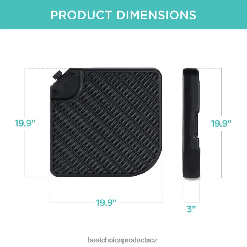 Best Choice Products Sada čtyřdílných konzolových čtvercových základových desek stojanu na slunečníky venkovní bydlení | černé umělé proutí FF2286915