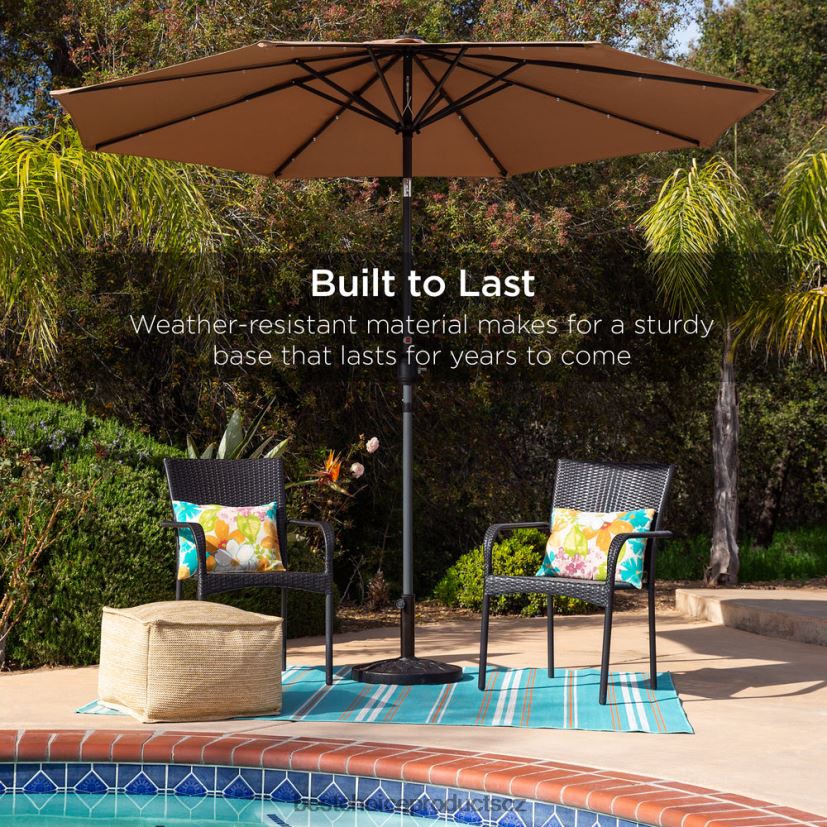Best Choice Products Stojan na 18palcový kulatý terasový deštník s rustikálním povrchem venkovní bydlení | bronz FF2286926