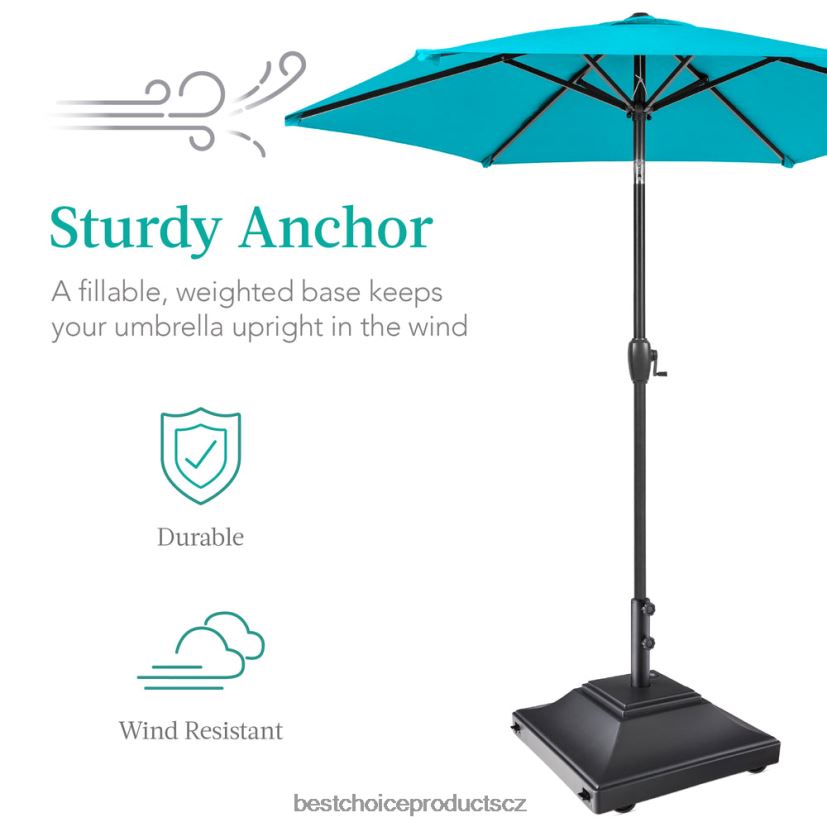 Best Choice Products mobilní základna deštníku, plnitelný stojan se 4 kolečky, 2 zámky, kapacita 120 lb venkovní bydlení | Černá FF22861442