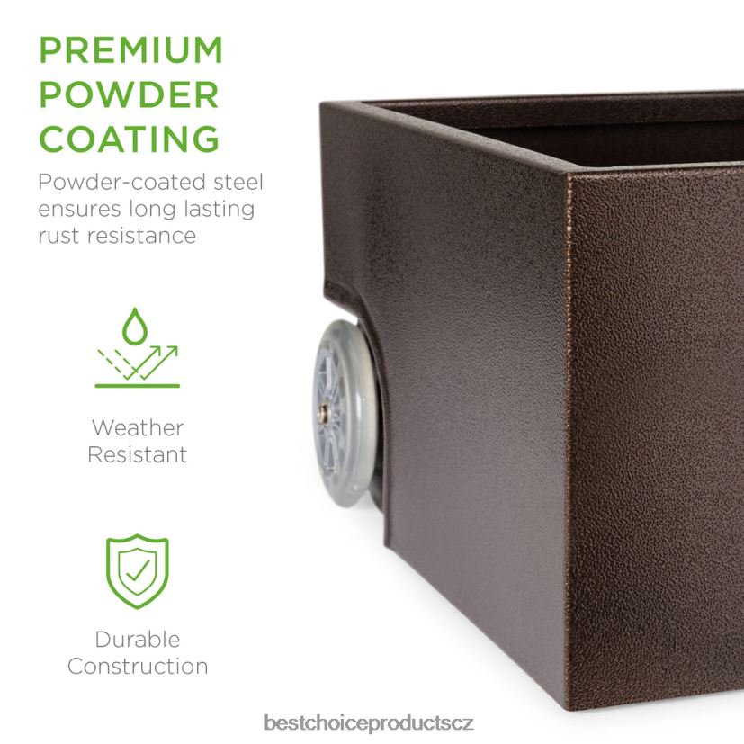 Best Choice Products přenosný ocelový stojan na deštníky do 150 lb s naplnitelným květináčem, kolečky venkovní bydlení | hnědý FF2286422