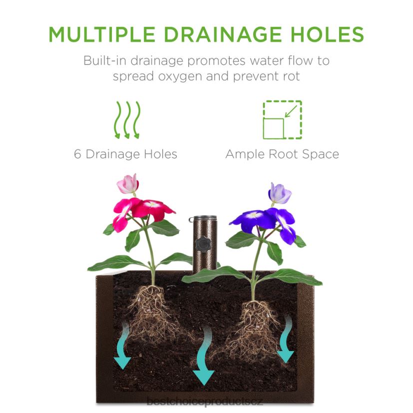 Best Choice Products přenosný ocelový stojan na deštníky do 150 lb s naplnitelným květináčem, kolečky venkovní bydlení | hnědý FF2286422