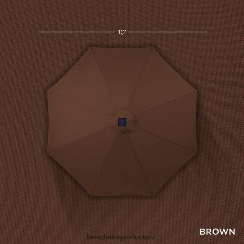 Best Choice Products solární led osvětlený terasový deštník s nastavením sklonu, UV odolnost venkovní bydlení | hnědý FF22861335