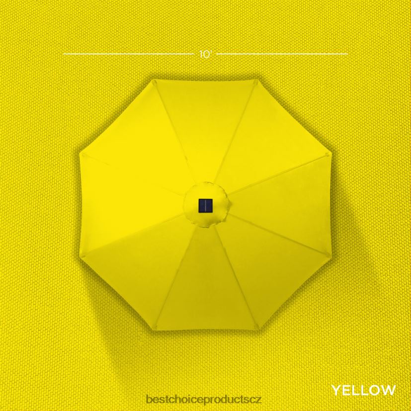 Best Choice Products solární led osvětlený terasový deštník s nastavením sklonu, UV odolnost venkovní bydlení | žlutá FF22861346