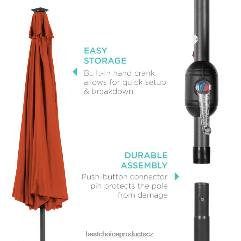 Best Choice Products solární led osvětlený terasový deštník s nastavením sklonu, UV odolnost venkovní bydlení | rez FF22861342