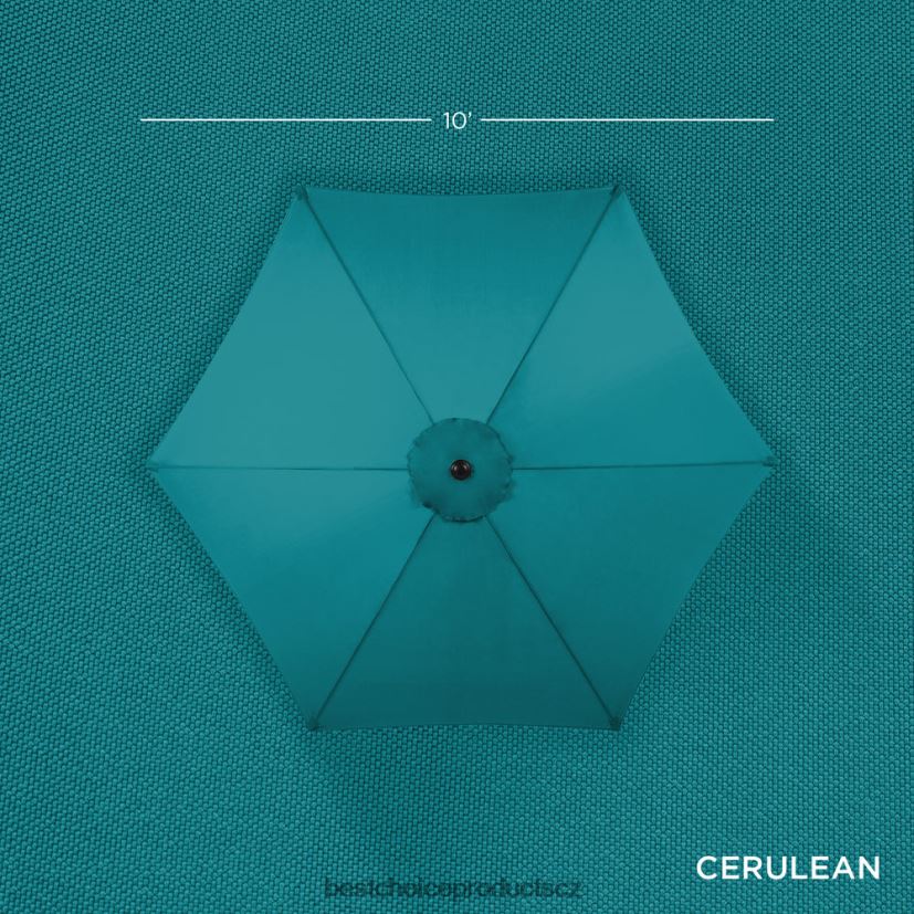 Best Choice Products venkovní ocelový trh terasový deštník dekorace s náklonem, klikou výtah venkovní bydlení | blankytný FF22861379