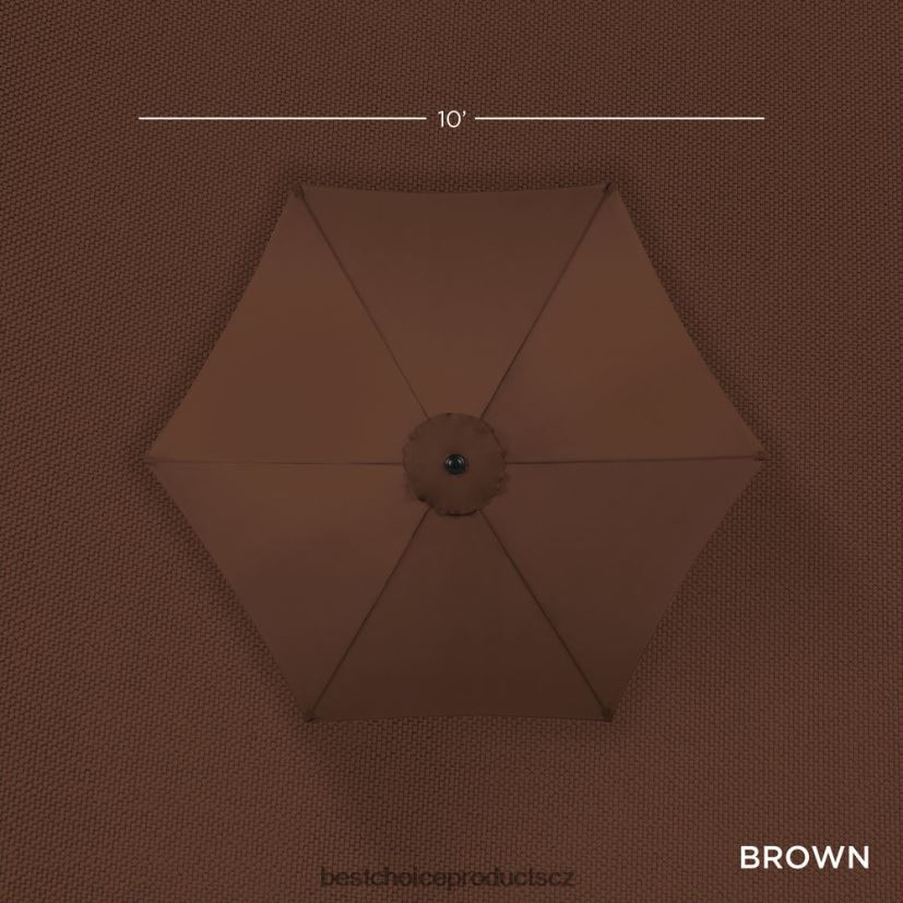 Best Choice Products venkovní ocelový trh terasový deštník dekorace s náklonem, klikou výtah venkovní bydlení | hnědý FF22861370