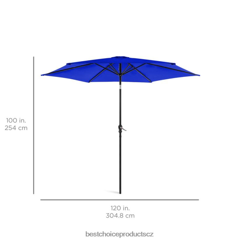 Best Choice Products venkovní ocelový trh terasový deštník dekorace s náklonem, klikou výtah venkovní bydlení | letovisko modrá FF22861374
