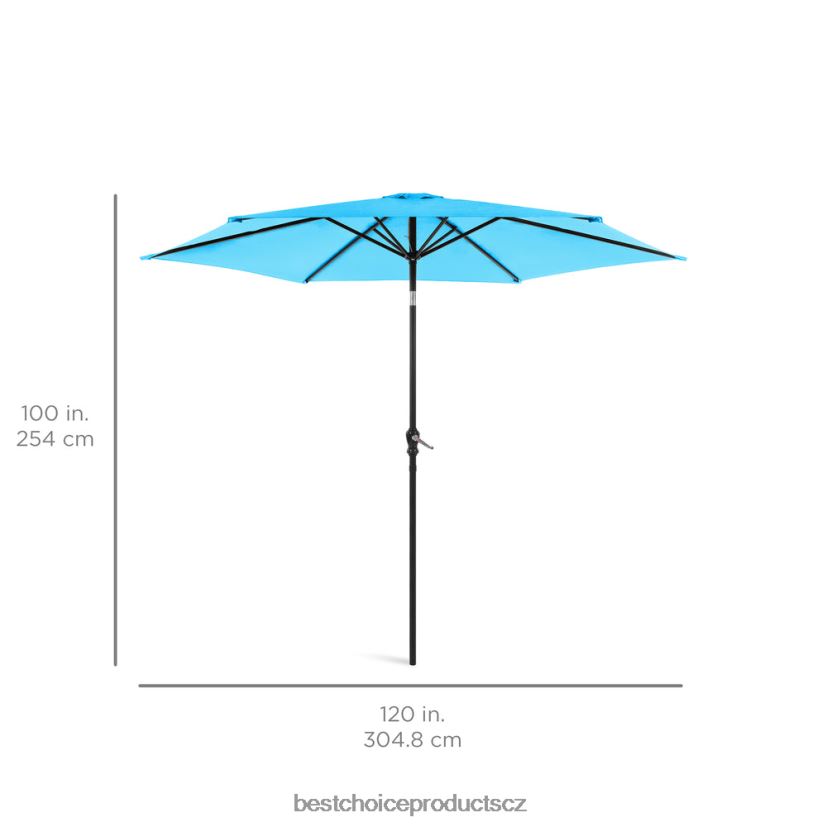 Best Choice Products venkovní ocelový trh terasový deštník dekorace s náklonem, klikou výtah venkovní bydlení | modrá obloha FF22861369