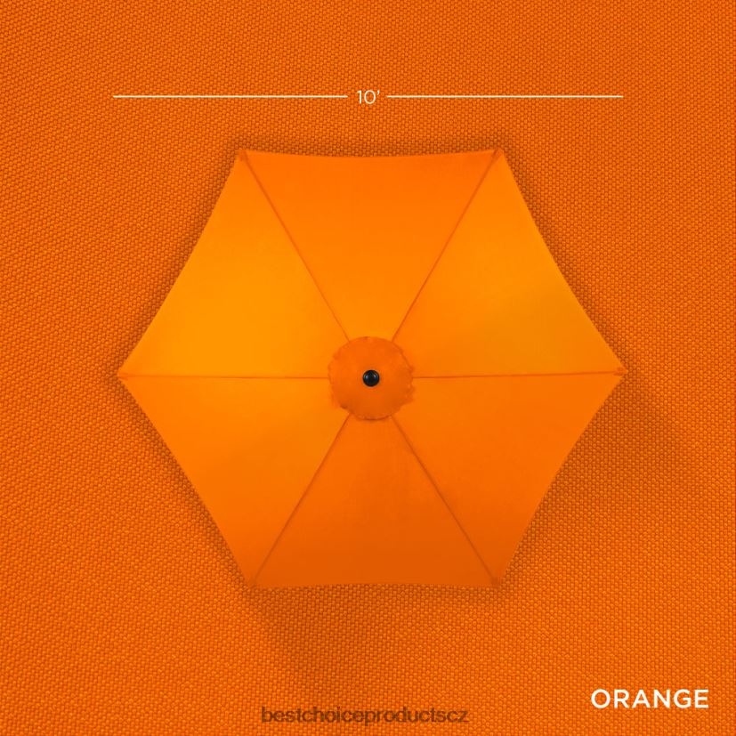 Best Choice Products venkovní ocelový trh terasový deštník dekorace s náklonem, klikou výtah venkovní bydlení | oranžový FF22861373