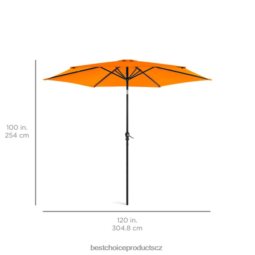 Best Choice Products venkovní ocelový trh terasový deštník dekorace s náklonem, klikou výtah venkovní bydlení | oranžový FF22861373