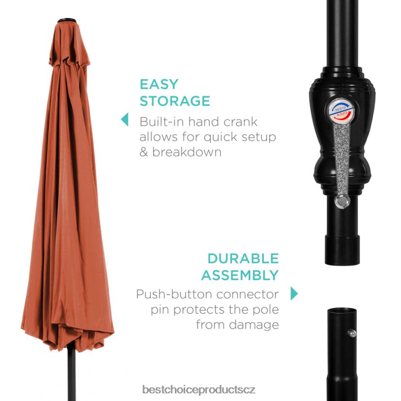 Best Choice Products venkovní ocelový trh terasový deštník dekorace s náklonem, klikou výtah venkovní bydlení | rez FF22861376