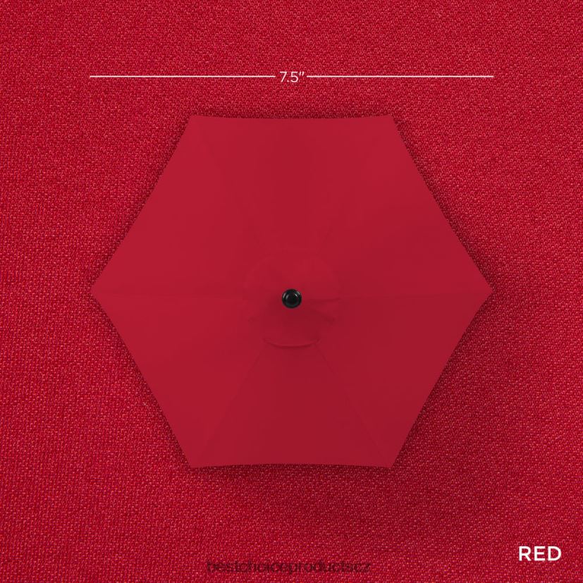 Best Choice Products venkovní solární slunečník na terasu s naklápěním tlačítkem, zdvihem klikou venkovní bydlení | Červené FF2286860