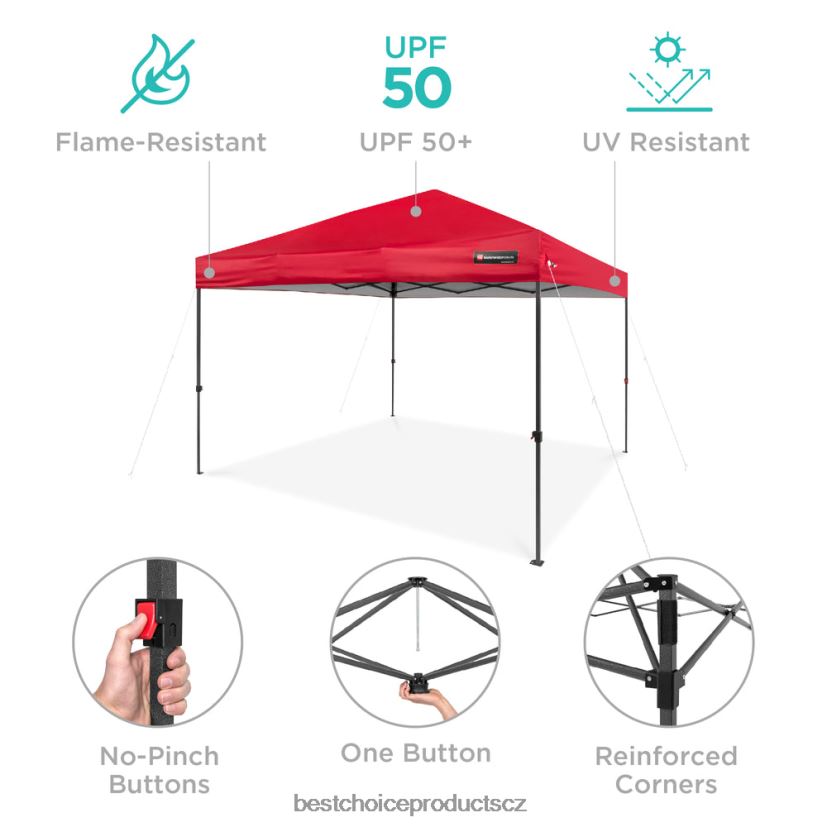 Best Choice Products okamžitá vyskakovací stříška pro jednu osobu s taškou na kolečkách venkovní bydlení | Červené FF22861053